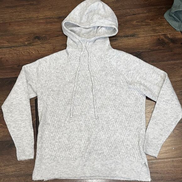 Staccato Tops - staccato Women’s light Grey Hoodie drawstring ribbed small soft sleep gym